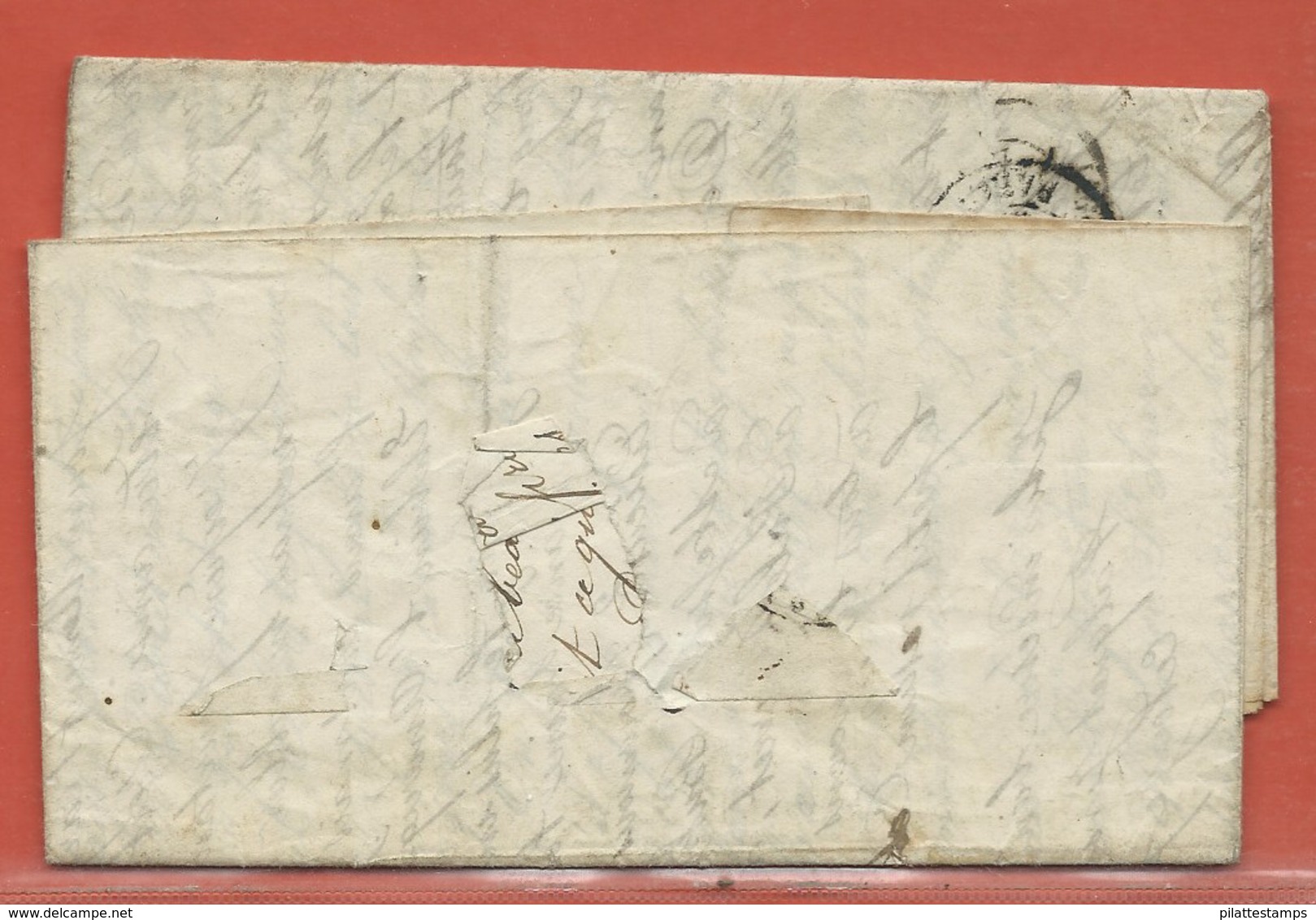 ARGENTINE LETTRE DE 1849 DE BUENOS AIRES POUR BORDEAUX FRANCE (PLI) - Préphilatélie