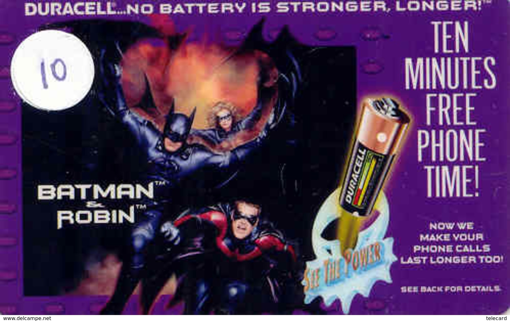 Télécarte * (10) BATMAN And Robin * Movie FILM- Cinema - Comics - Phonecard - BD