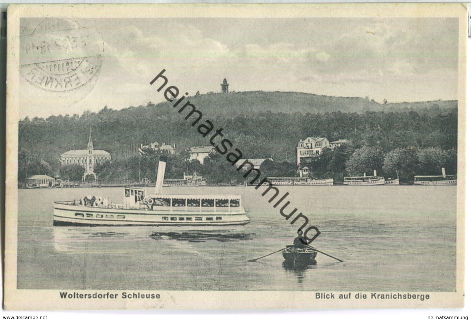 Woltersdorfer Schleuse - Blick Auf Die Kranichsberge - Durchgehender Bug Oben - Stempelspuren - Woltersdorf