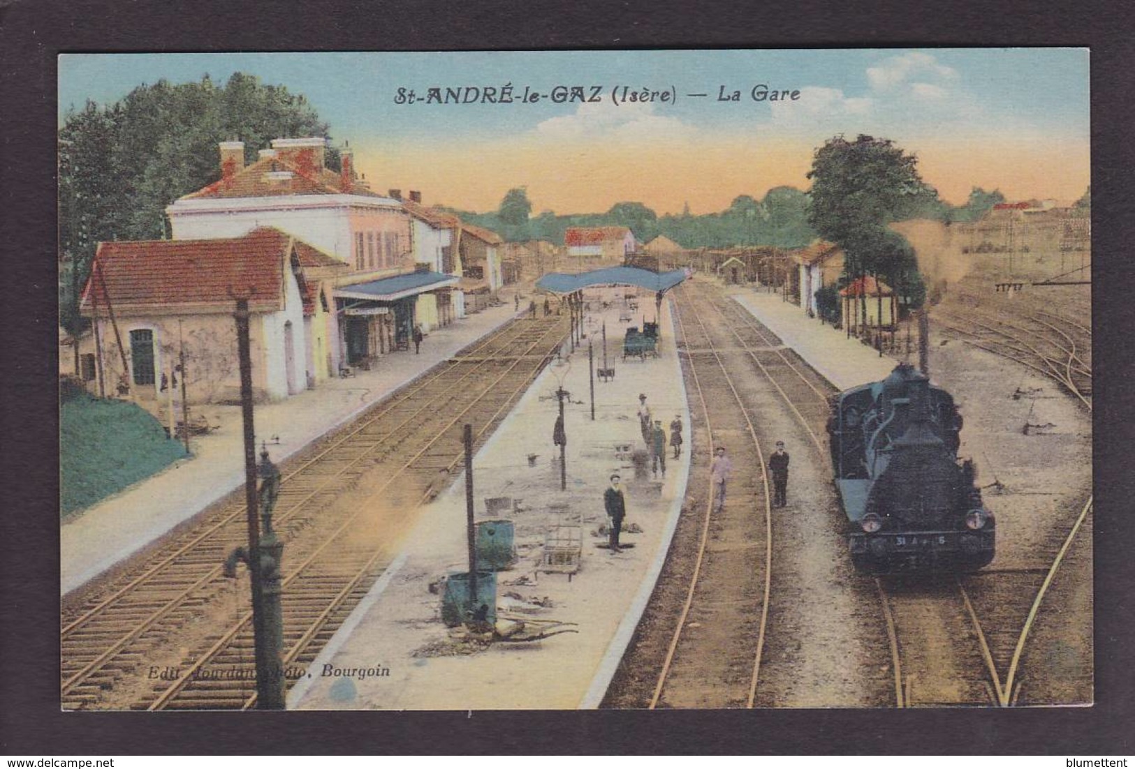 CPA Isère 38 Saint André Le Gaz écrite Gare Chemin De Fer Train - Saint-André-le-Gaz