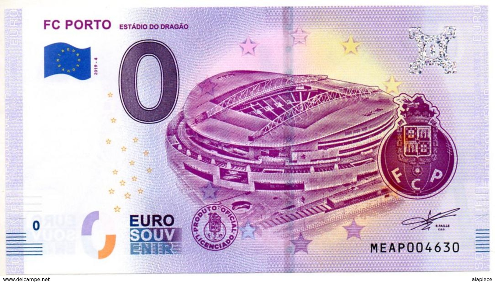 Billet Souvenir - 0 Euro - Portugal - FC Porto - Estádio Do Dragão (2019-4) - Essais Privés / Non-officiels