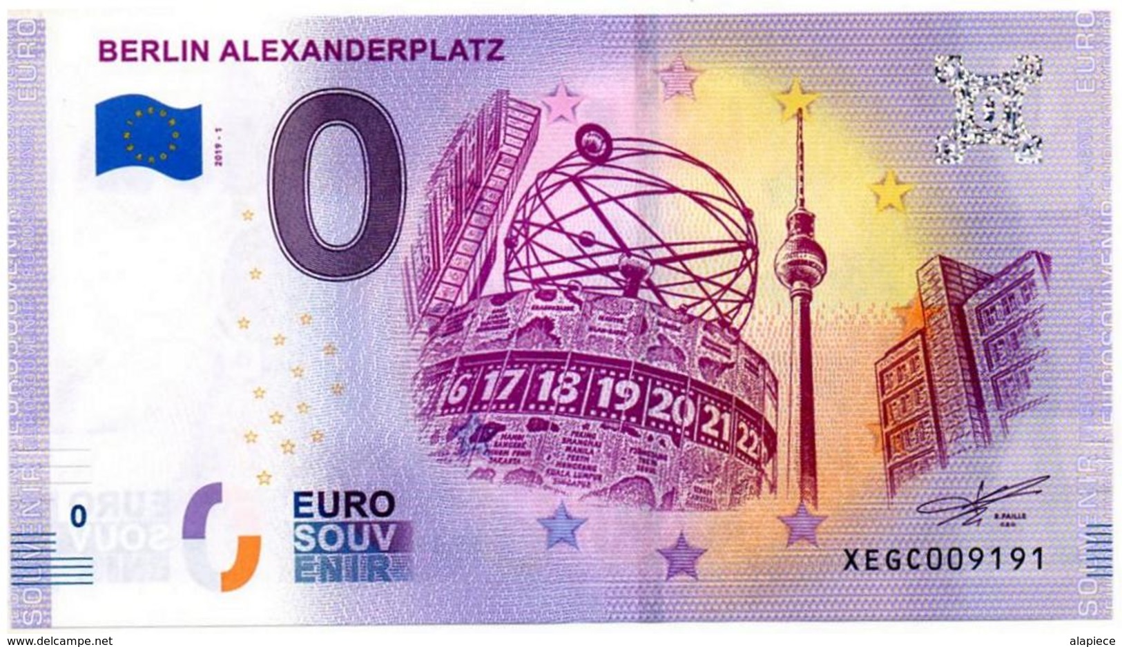 Billet Souvenir - 0 Euro - Allemagne - Berlin - AlexanderPlatz (2019-1) - Essais Privés / Non-officiels