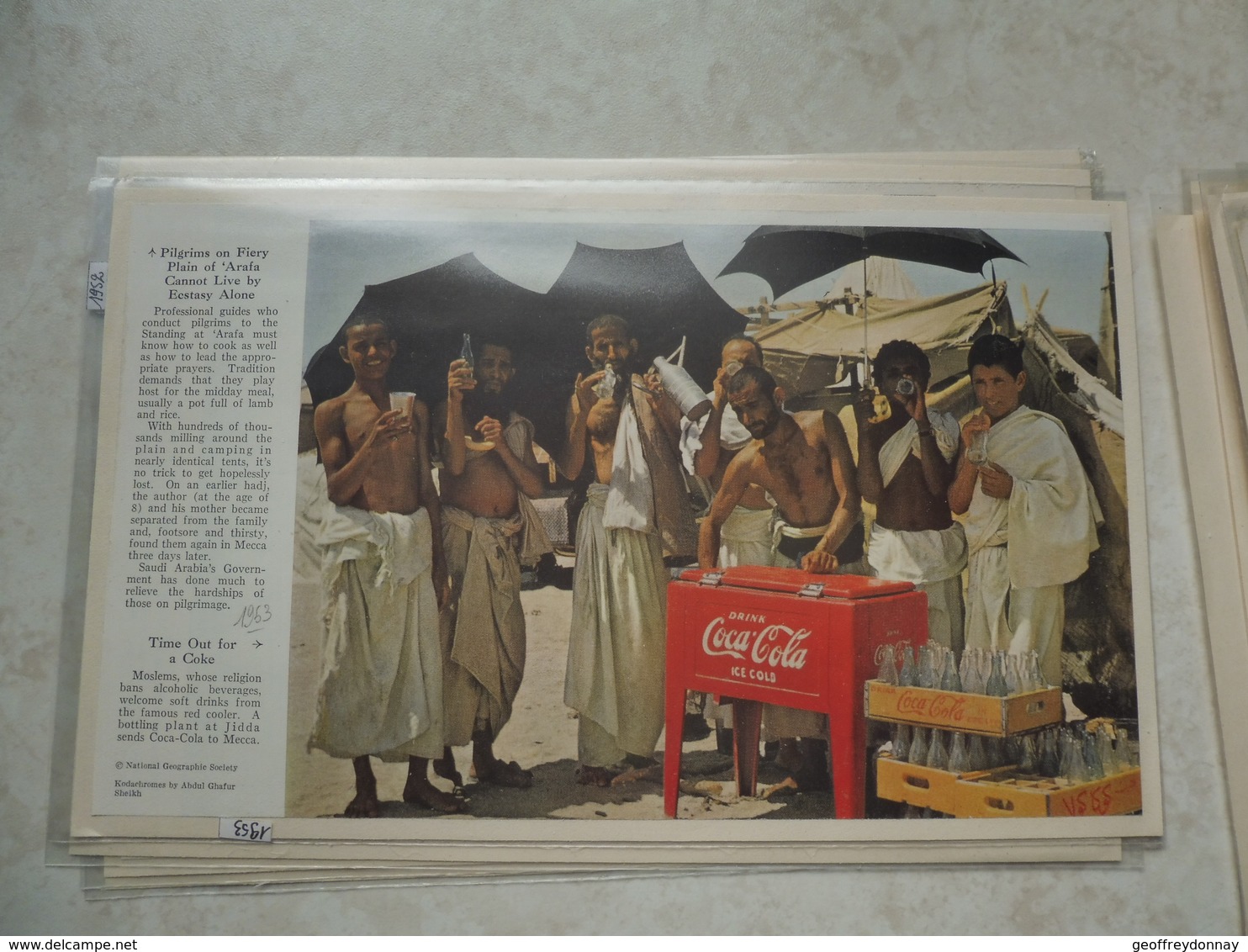 Affiche Publicitaire Coca Cola 25cm Sur 16 ( Bouteille )   1953 Copyright / Reclamaffiche Cola - Poster & Plakate