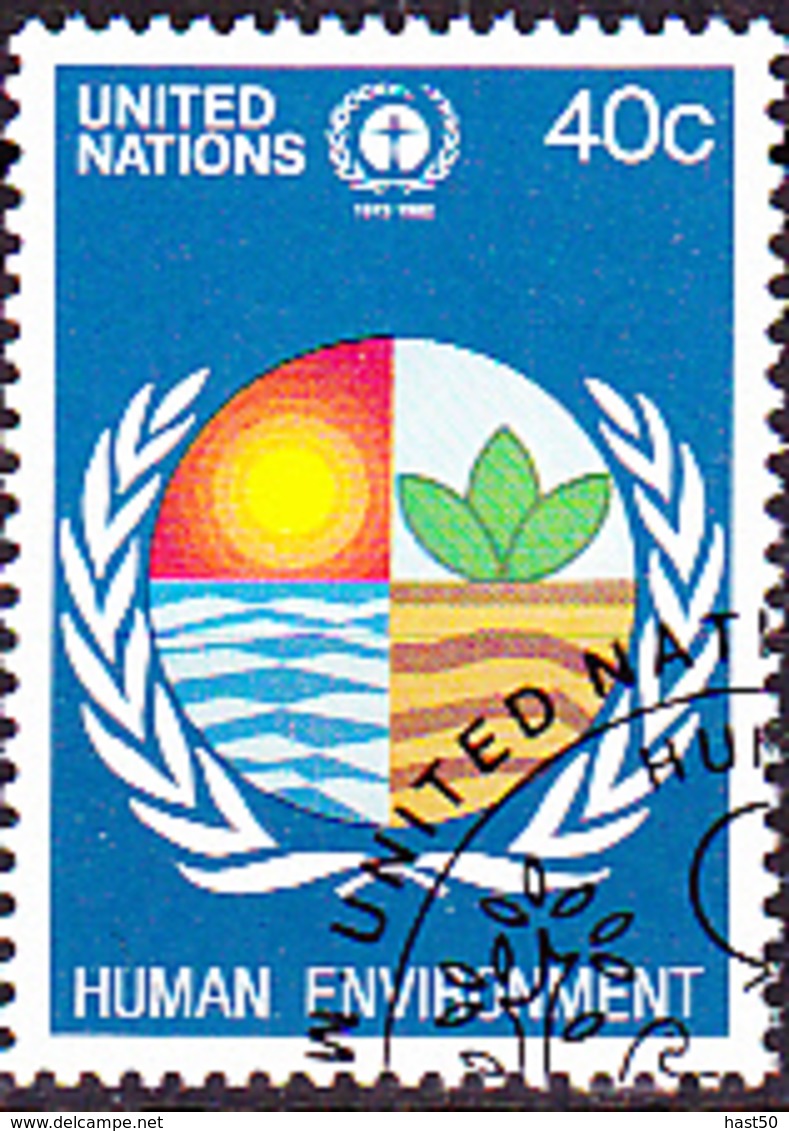 UN New York - 10 Jahre Konferenz Stockholm (MiNr: 395) 1982 - Gest Used Obl - Oblitérés