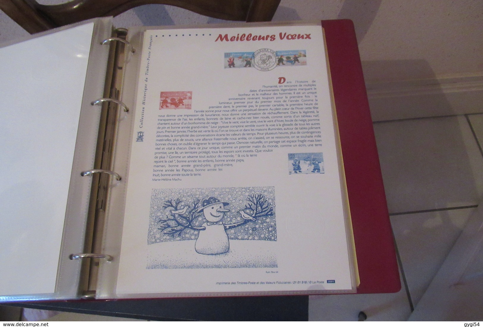 France 2001  Année complète   Documents Blocs compris ( le siècle au fil du timbre Bruegel l' Ancien, , ETC ... 50 scans