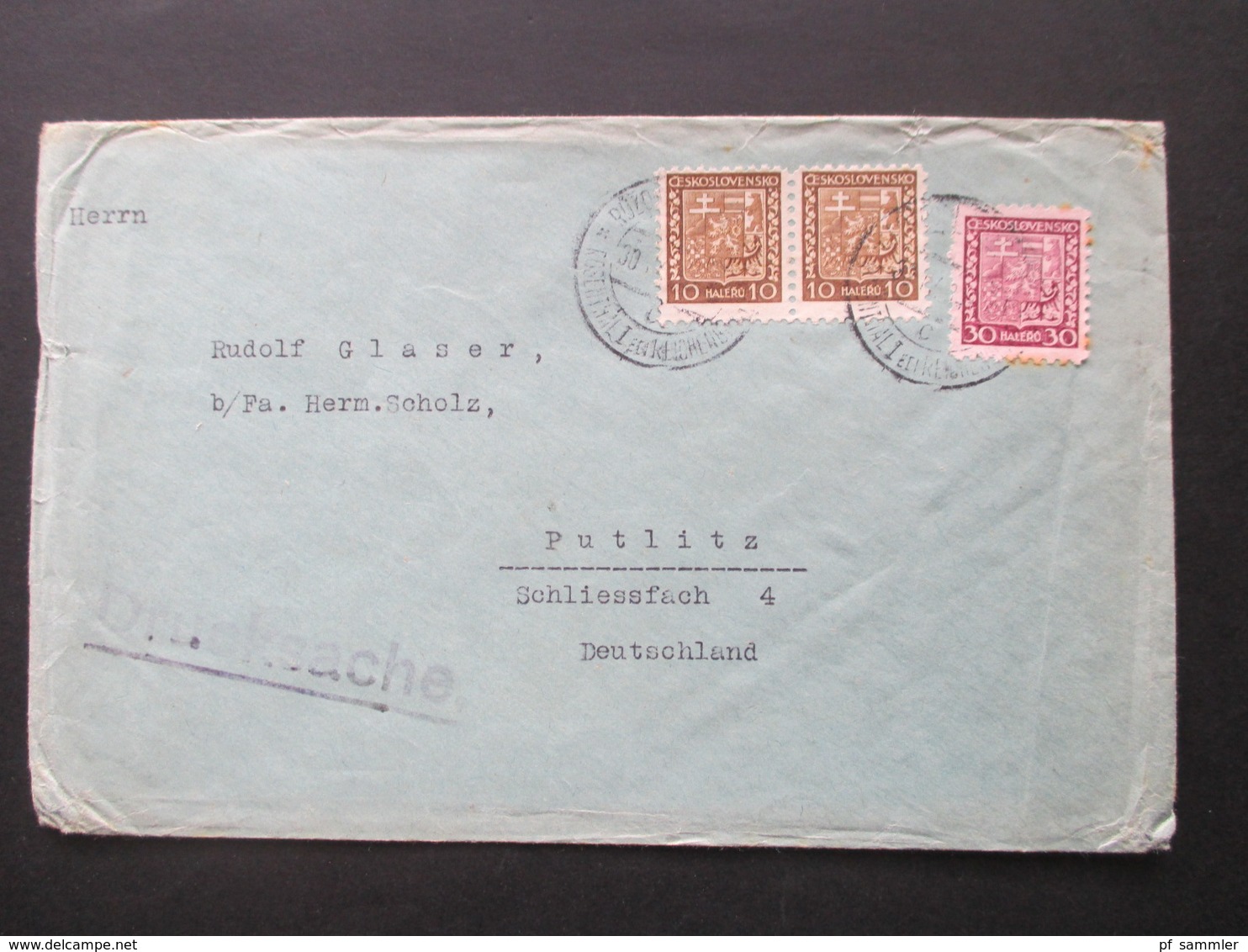 CSSR 1929-46 Belegeposten 65 Stk. Zweisprachige Stempel / Sudetenland Gebiete Firmenumschläge / Korrespondenz Bedarf