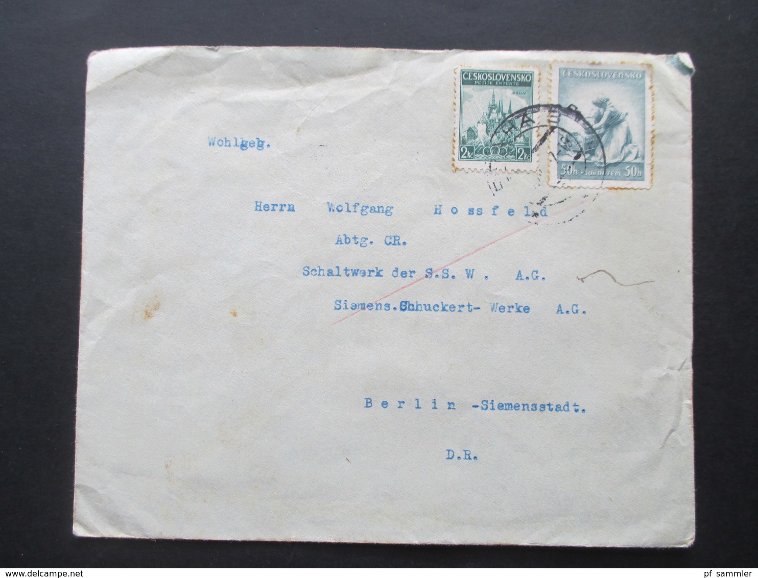 CSSR 1929-46 Belegeposten 65 Stk. Zweisprachige Stempel / Sudetenland Gebiete Firmenumschläge / Korrespondenz Bedarf