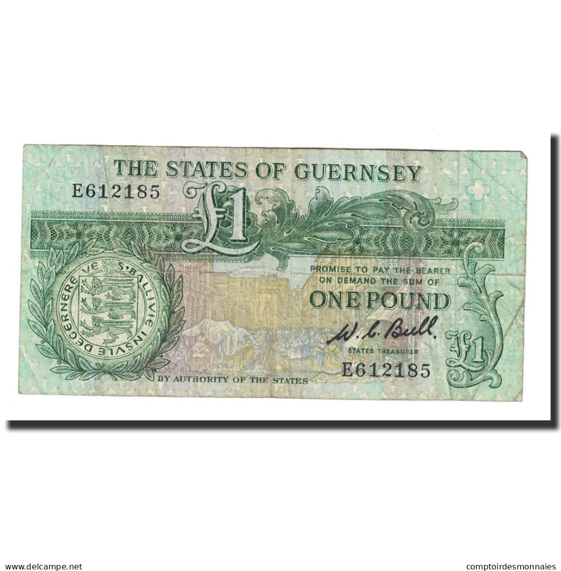 Billet, Guernsey, 1 Pound, Undated (1991), KM:48a, TTB - Guernesey