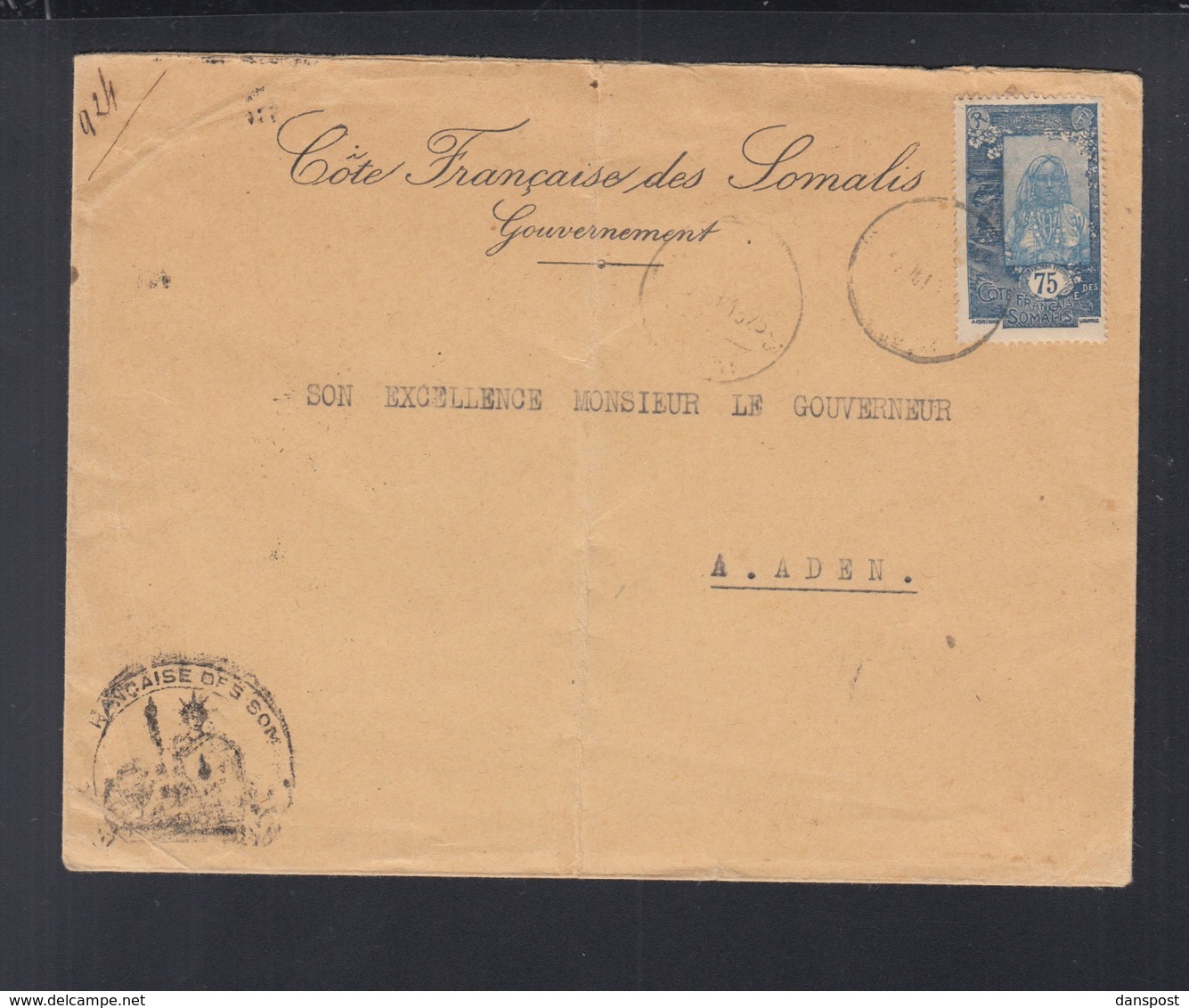 Lettre Cote Francais Des Somalis Gouvernement A Aden - Cartas & Documentos