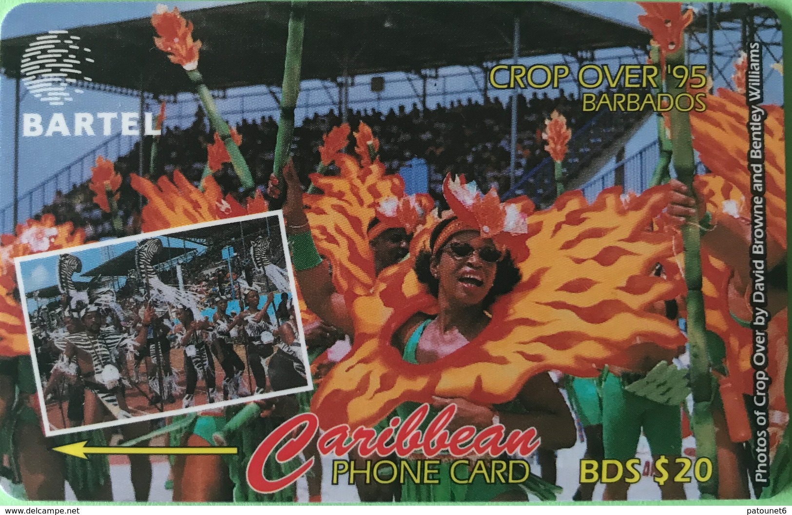 BARBADES  -  Phonecard  -  Cable § Wireless  - CROP OVER 95  -  BD $ 20 - Barbados (Barbuda)