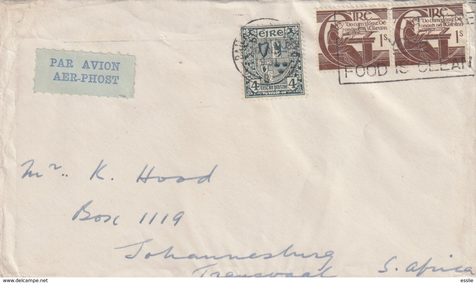 Ireland Cover South Africa - 1922 1944 (1951) - Coat Of Arms Brother Michael O’Clery - Cartas & Documentos
