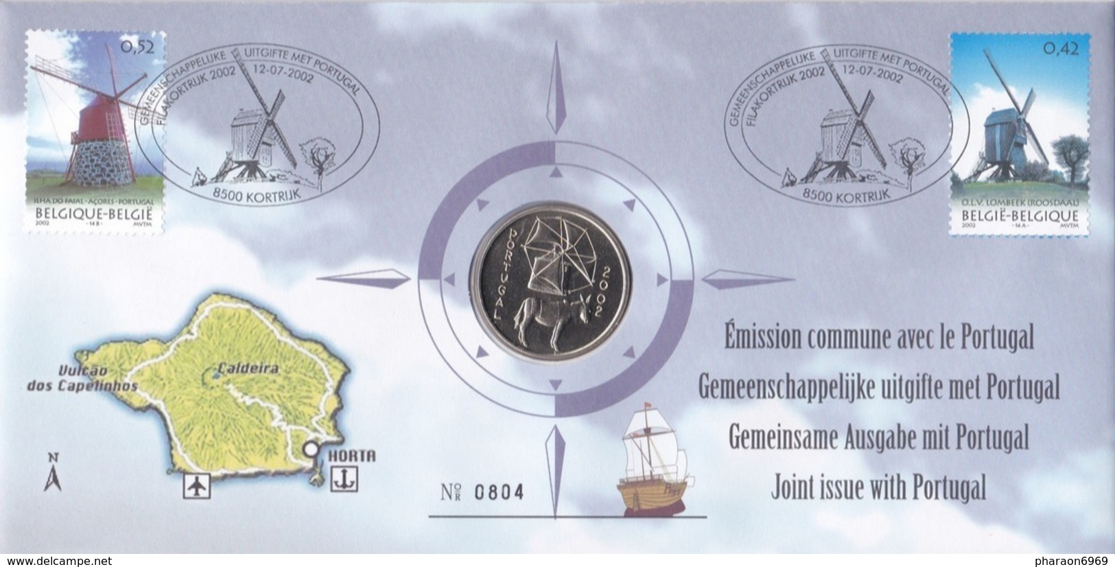 Numisletter 3091 3092 Moulin émission Commmune Avec Le Portugal - Numisletters