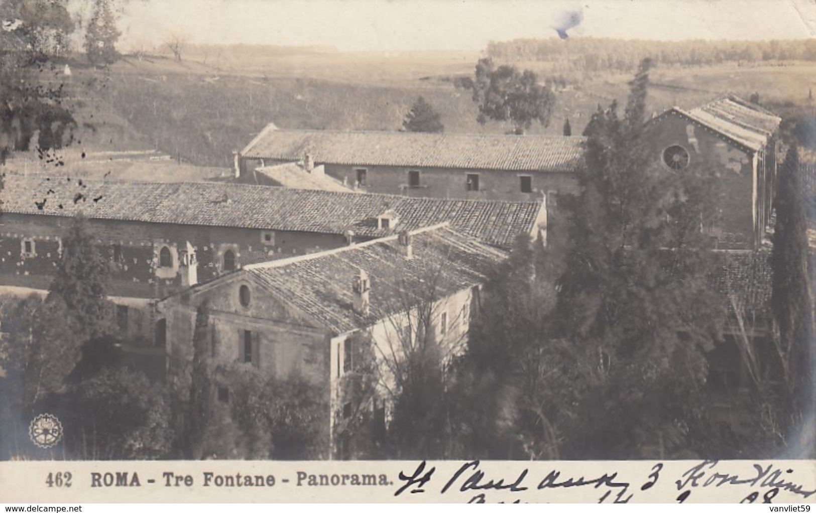 ROMA-TRE FONTANE-PANORAMA-CARTOLINA VERA FOTOGRAFIA VIAGGIATA IL 14-3-1908-EDIZIONI NPG - Altri & Non Classificati