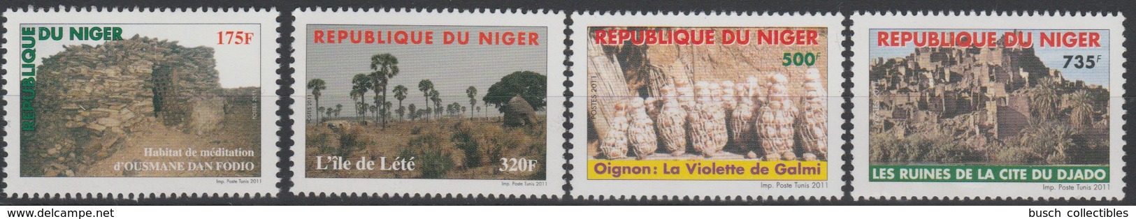 Niger 2011 Mi. 2016 - 2019 Habitat De Méditation Ousmane Dan Fodio Ile De Lété Oignon Violette Galmi Ruines Cité Djado - Niger (1960-...)
