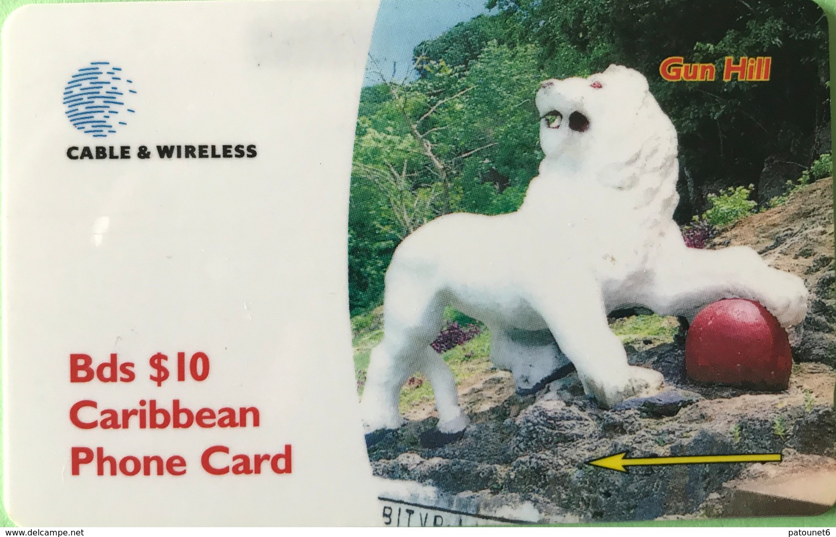 BARBADES  -  Phonecard  -  Cable § Wireless  -  Gun Hill  -  BDds $ 10 - Barbados (Barbuda)