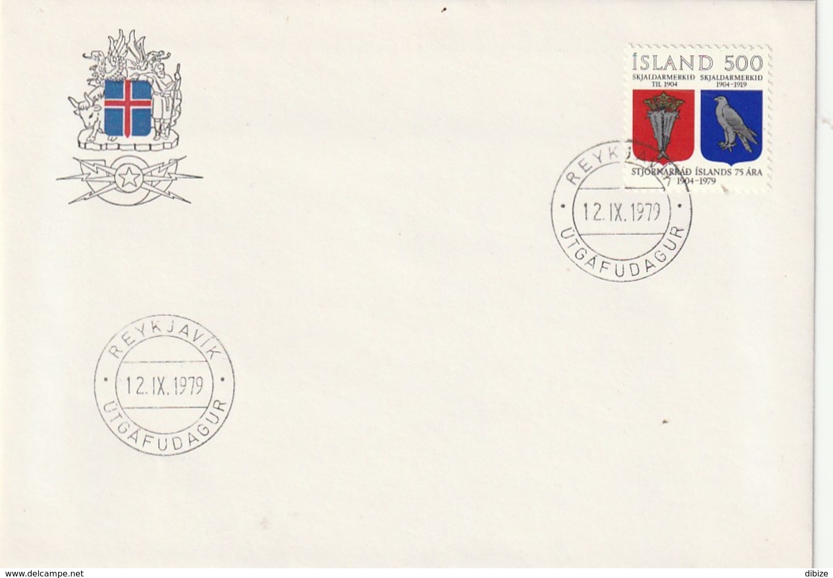 Ísland. Fyrsti Dagur útvarpsþáttur. 1979. Skjaldarmerkid. 1904-1919. - Lettres & Documents
