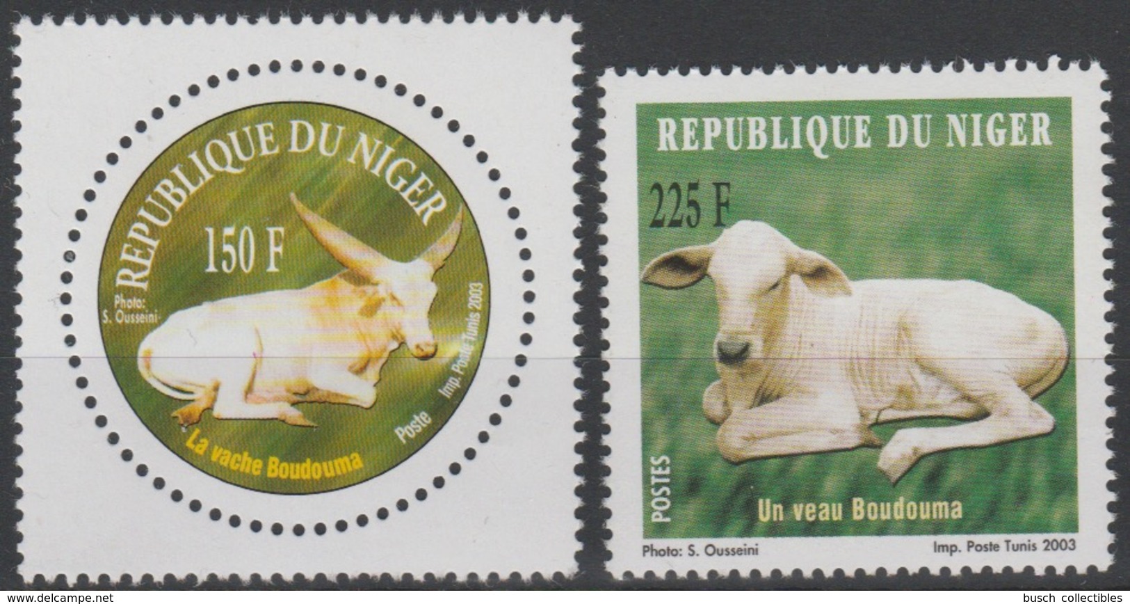 Niger 2003 Mi. 1989 / 1990 Vache Boudouma Veau Cow Kuh Kalb Faune Fauna ** 2 Val. - Cows