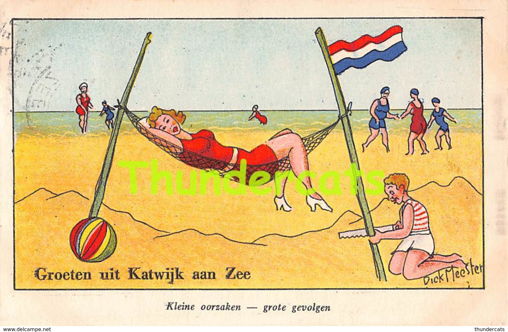 CPA ILLUSTRATEUR DICK MEESTER GROETEN UIT KATWIJK AAN ZEE - Katwijk (aan Zee)