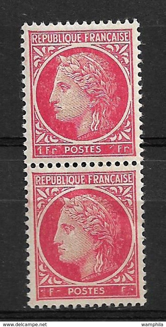 France 676**en Paire Variété Valeur Absente Voir Scan - Unused Stamps