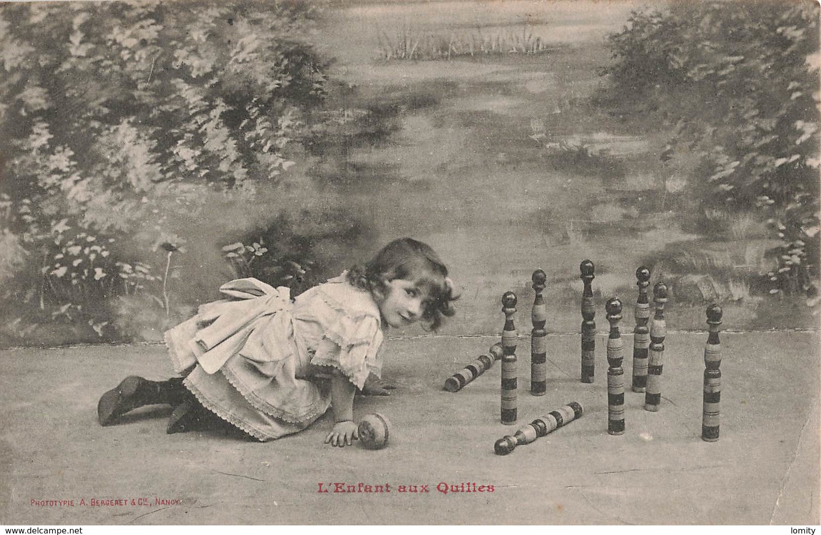 Bergeret Illustration Illustrateur Série Complète De 5 Cartes L' Enfant Aux Quilles Cpa Cachet 1905 - Bergeret