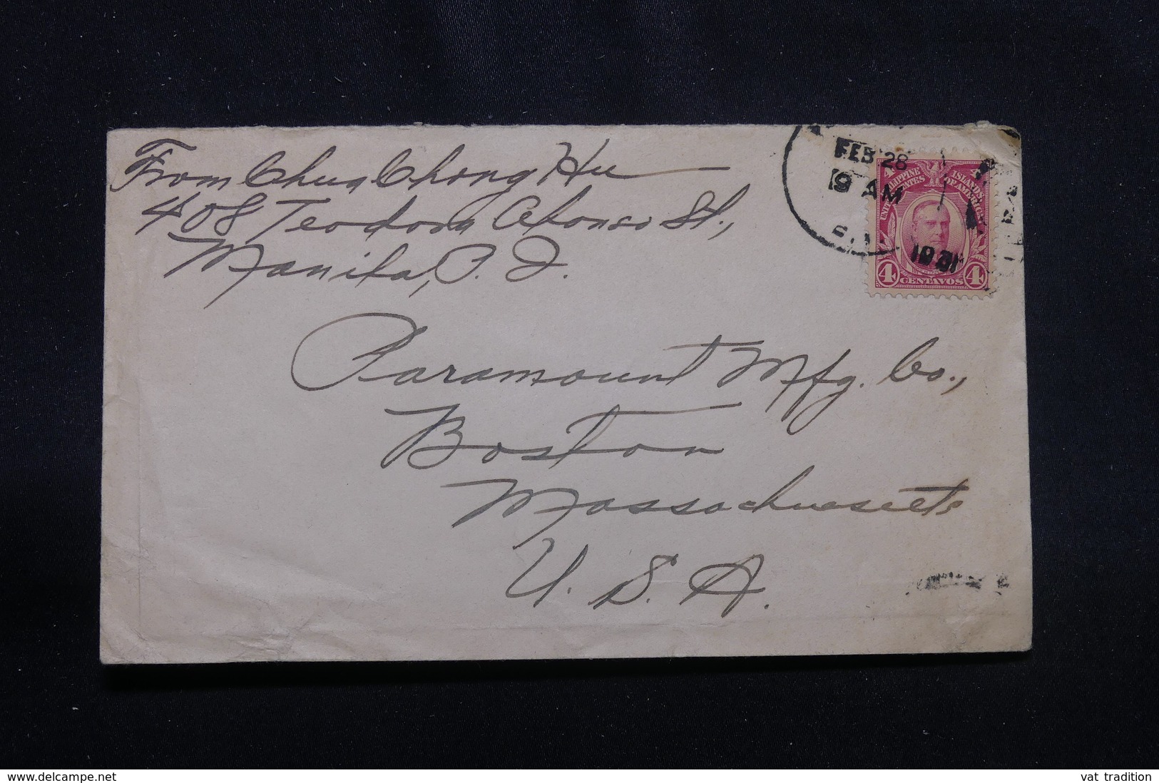 PHILIPPINES - Enveloppe Pour Les Etats Unis En 1931, Affranchissement Plaisant  - L 56882 - Filippijnen