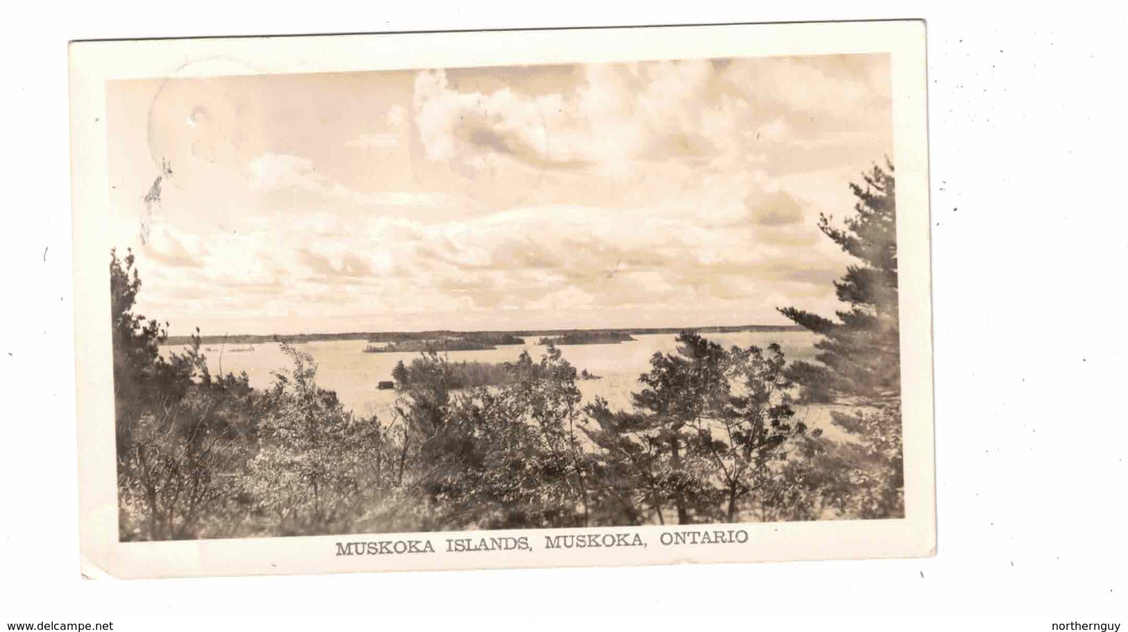 Muskoka, Ontario, Canada, Muskoka Islands, Muskoka Lakes?, 1949 B&W Real Photo Postcard, Muskoka County - Muskoka