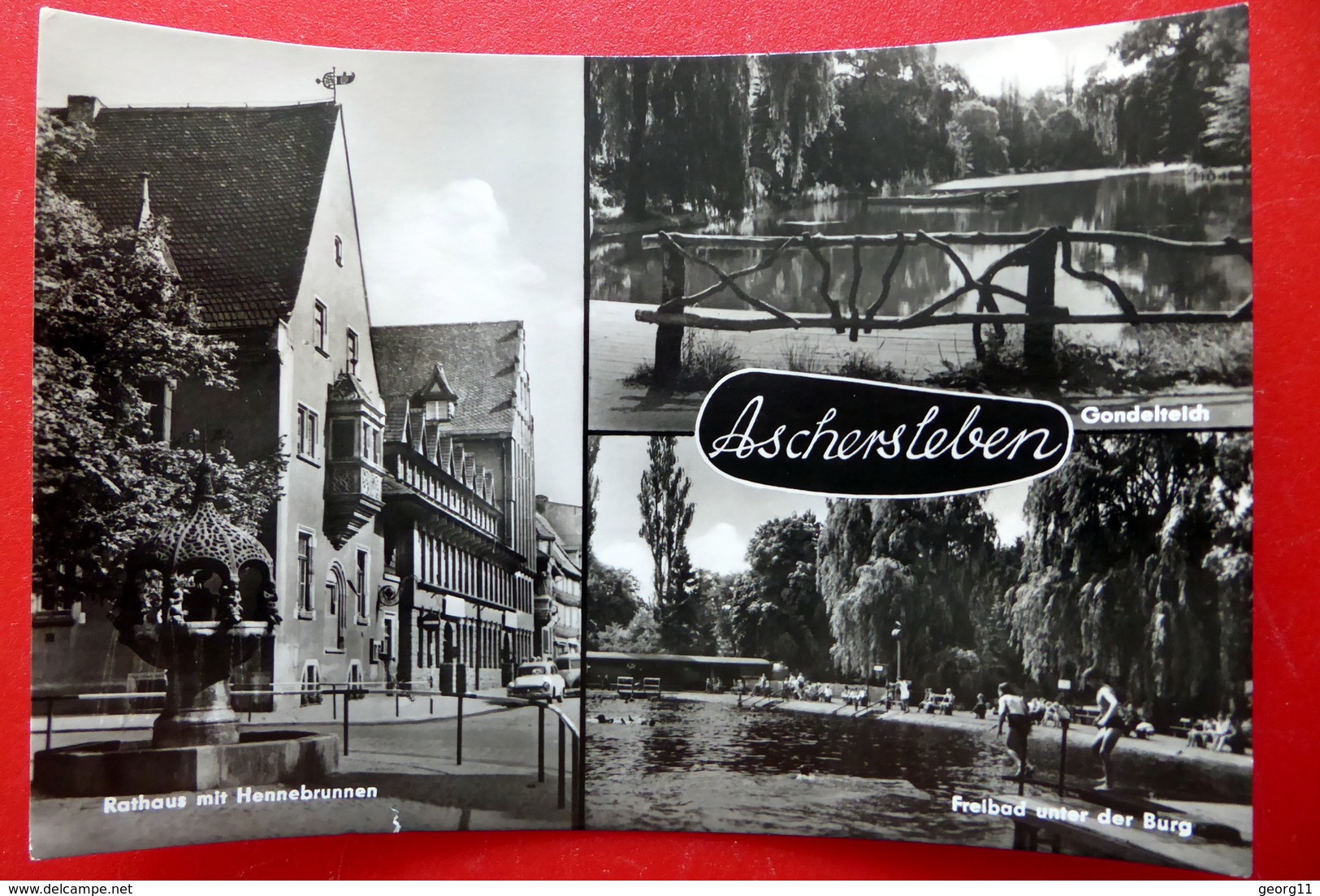 Aschersleben - Echtfoto - 1965 - Hennebrunnen - Freibad - Sachsen-Anhalt - Aschersleben