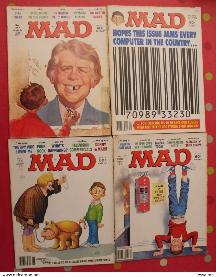 16 n° de MAD de 1976-1981. jack richard, don martin, david berg, jaffee. en anglais