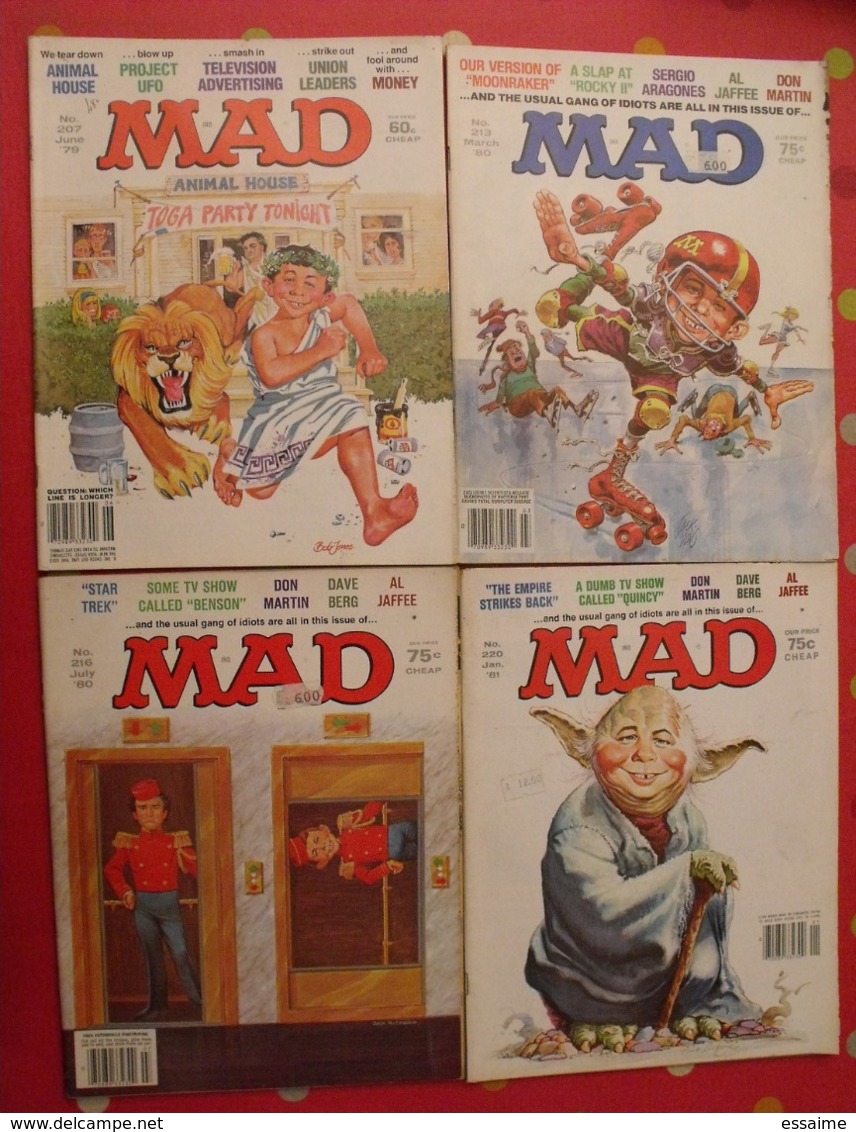 16 n° de MAD de 1976-1981. jack richard, don martin, david berg, jaffee. en anglais