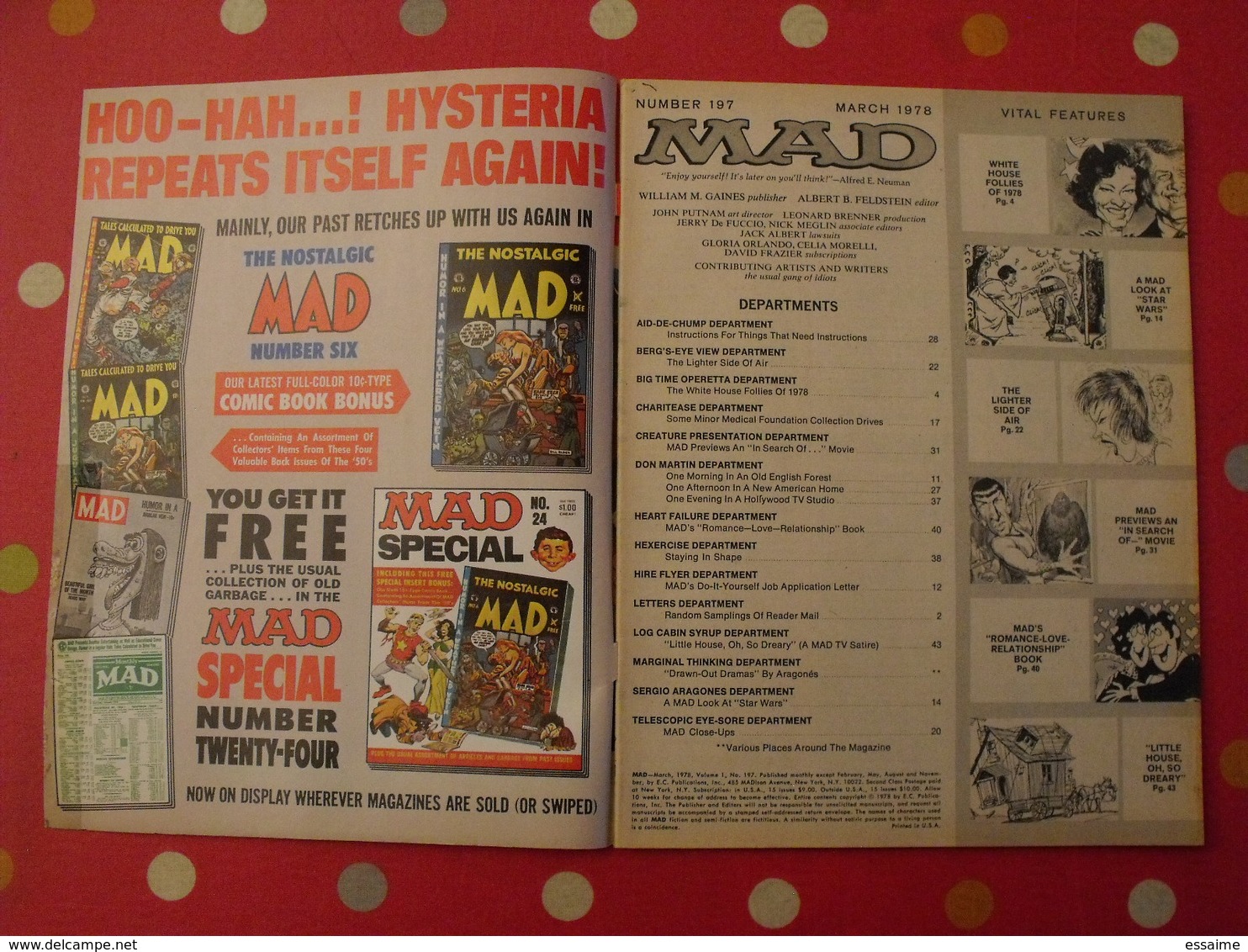 16 n° de MAD de 1976-1981. jack richard, don martin, david berg, jaffee. en anglais