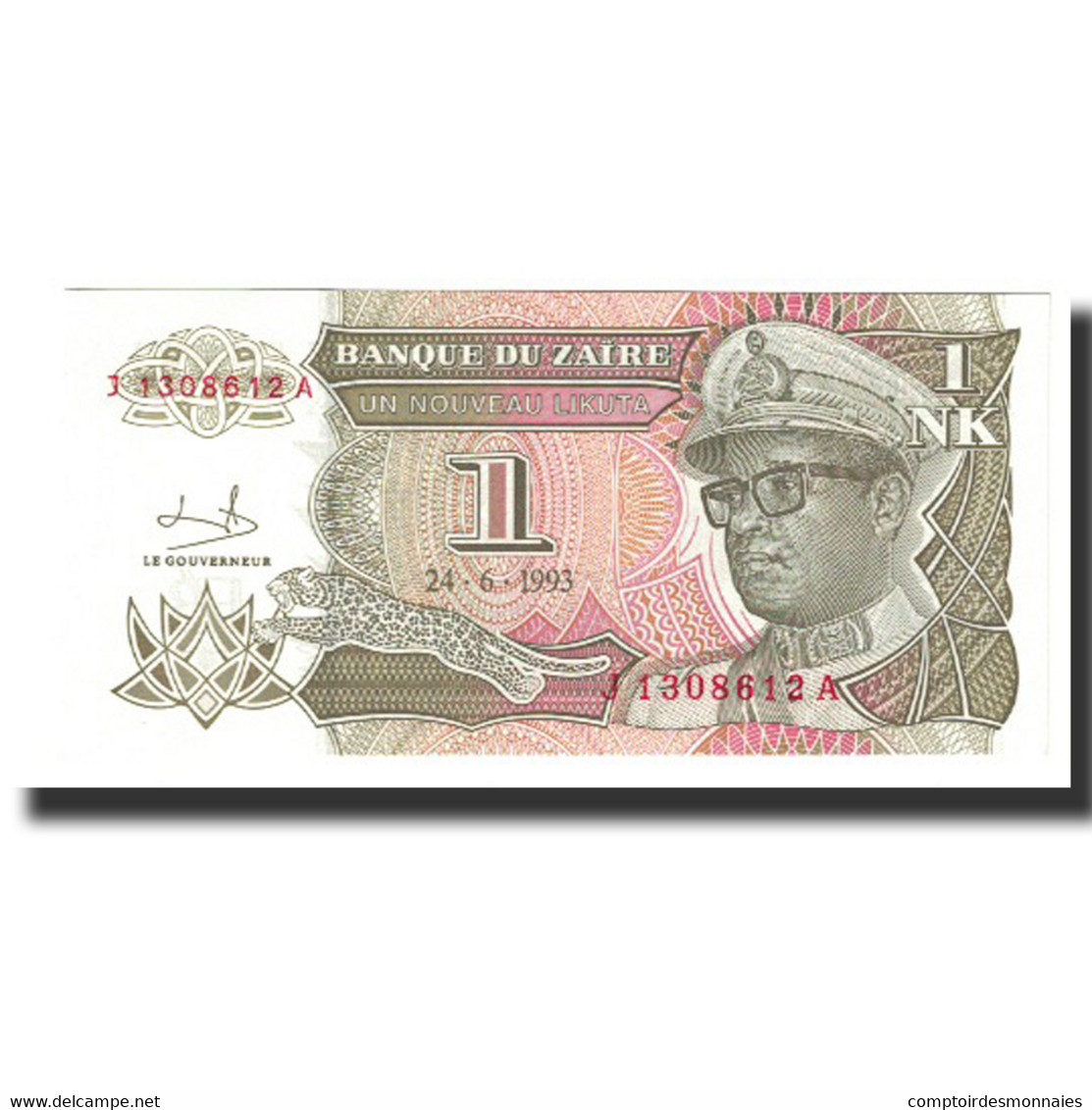 Billet, Zaïre, 1 Nouveau Likuta, 1993, 1993-06-24, KM:47a, SPL - Zaïre