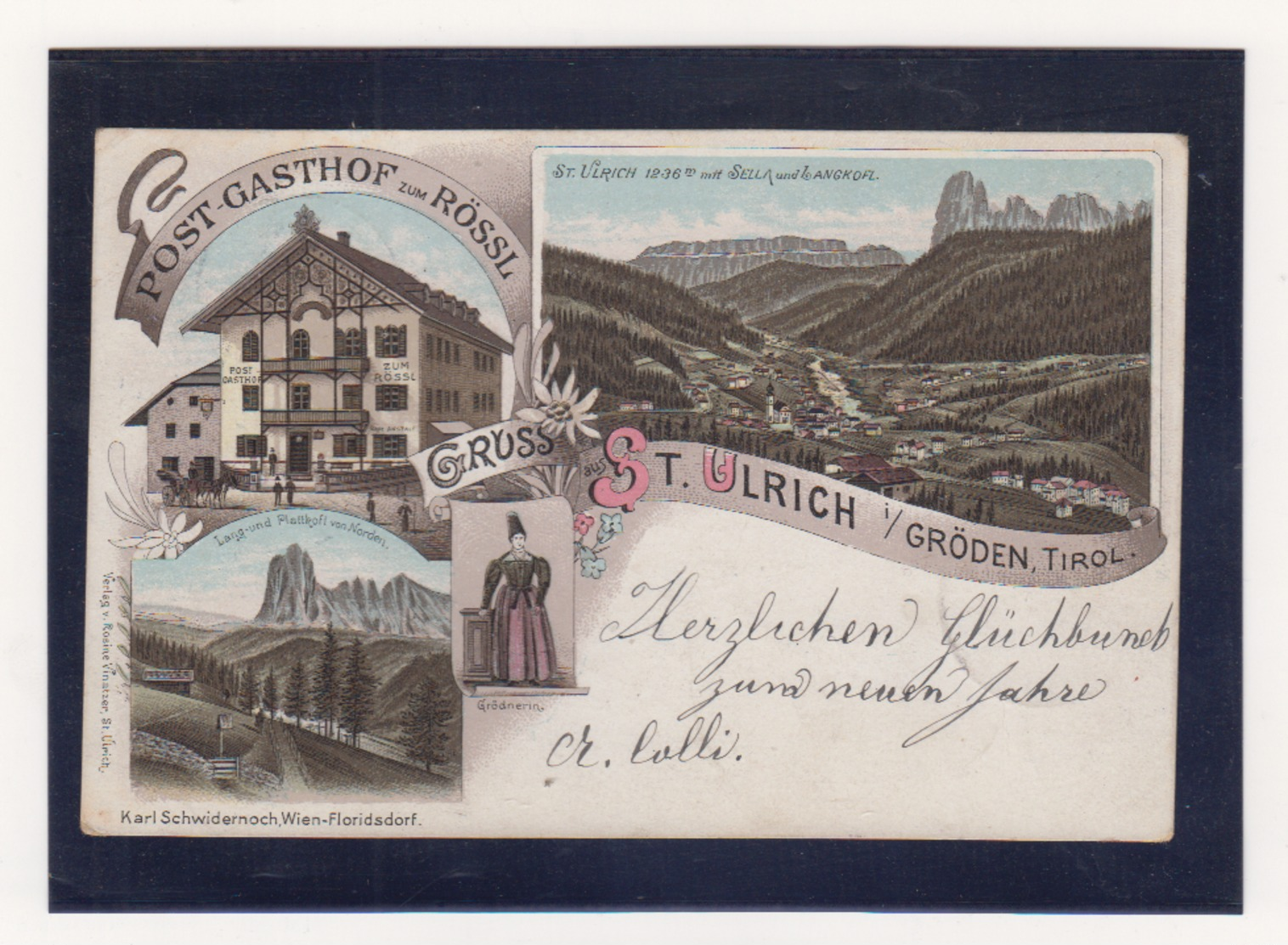 Österreich Color-Litho  "Gruss Von St.Ulrich I/Gröden,Tirol" EF 51 O St.Ulrich In Gröden/28.12.96 Nach Deutschland - Covers & Documents