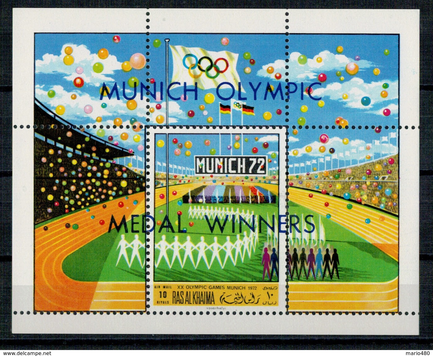 RAS AK KHAIMA    1970    MUNICH  OLYMPIC  MEDAL  WINNERS       1  SHEET     MNH** - Ra's Al-Chaima