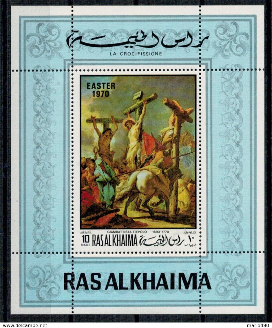 RAS AK KHAIMA    1970   LA CROCIFISSIONE  DI  GIAMBATTISTA  TIEPOLO   1  SHEET     MNH** - Ra's Al-Chaima