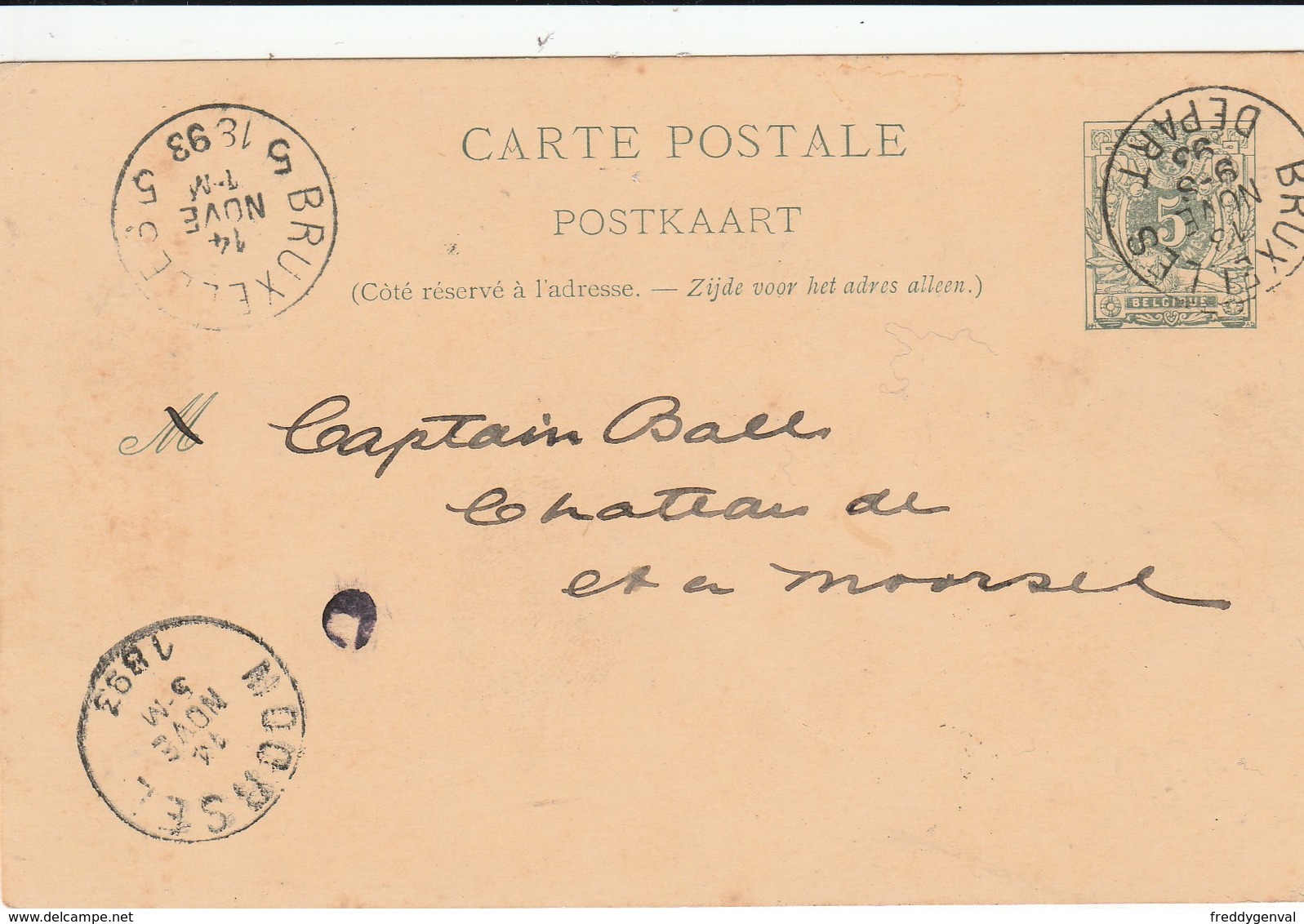 MOORSEL CARTE DE CORRESPONDANCE 1893 - Wevelgem
