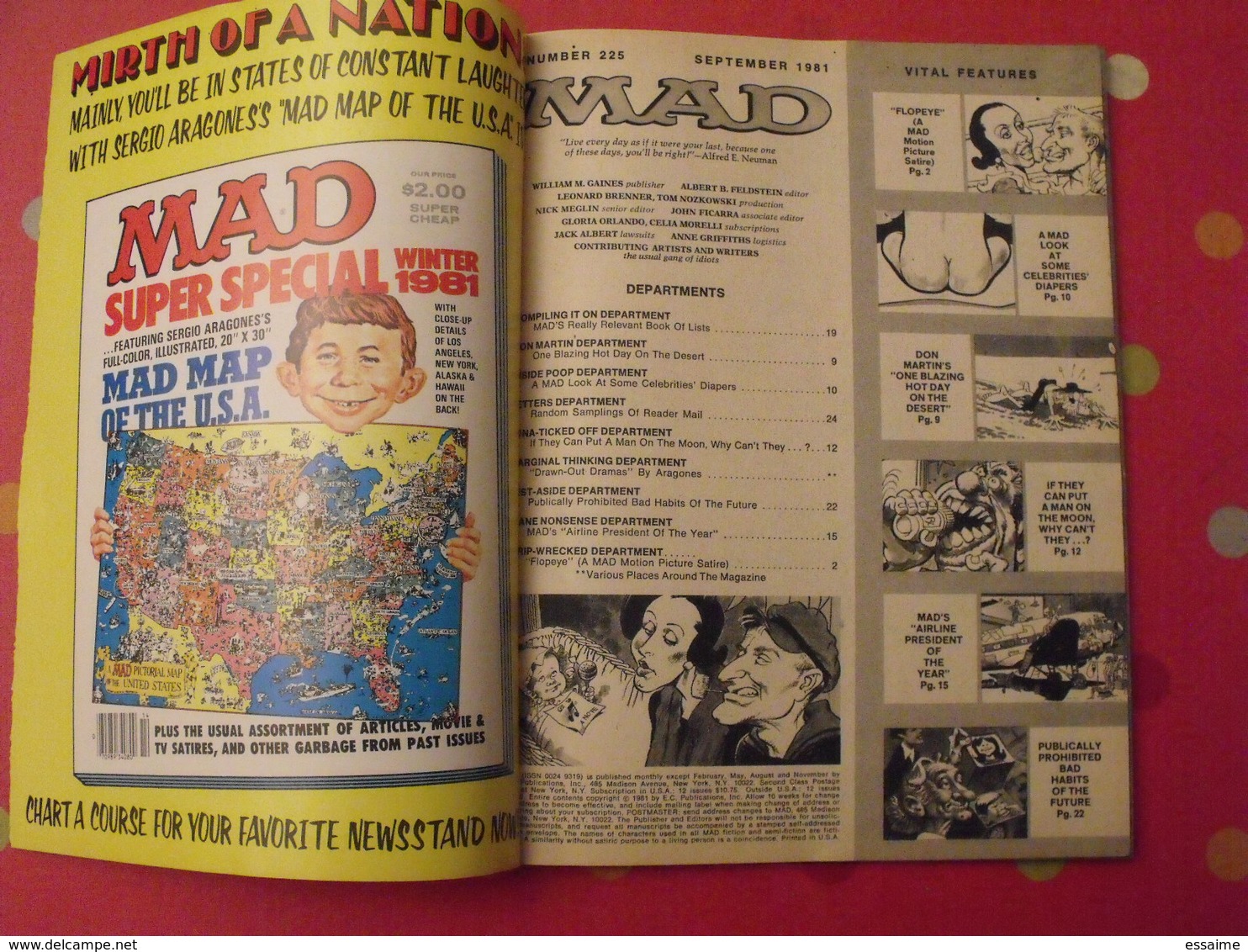 12 n° de MAD de 1980-1982. jack richard, don martin, david berg, jaffee. en anglais