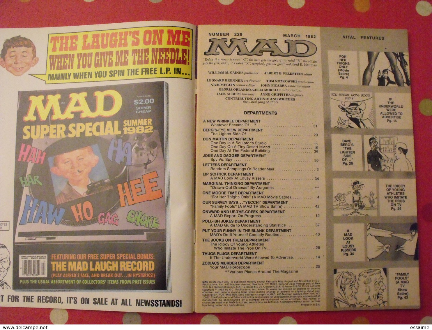 12 n° de MAD de 1980-1982. jack richard, don martin, david berg, jaffee. en anglais