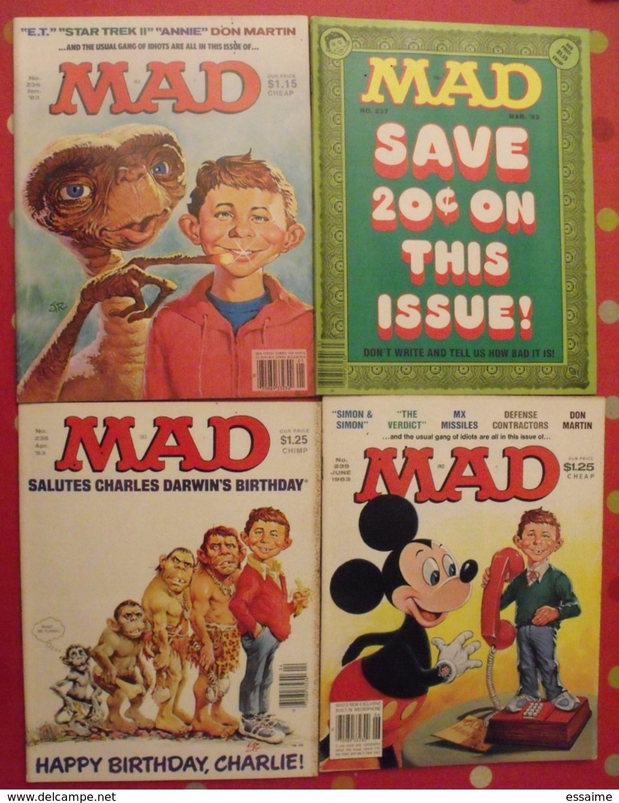 10 N° De MAD De 1982-1983. Jack Richard, Don Martin, David Berg, Jaffee. En Anglais - Collections