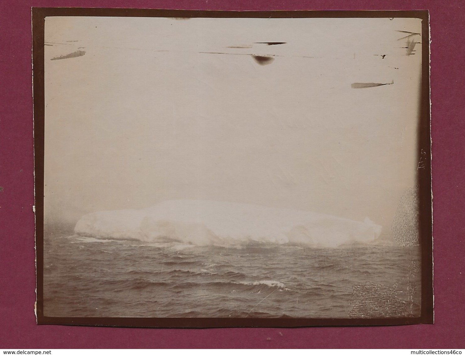 210320A - ANTARCTIQUE PHOTO 1902 Dernier Iceberg 74° Lat Nord Océan Glacial - Vue Prise à Priori Du Bateau OIHONNA - Orte