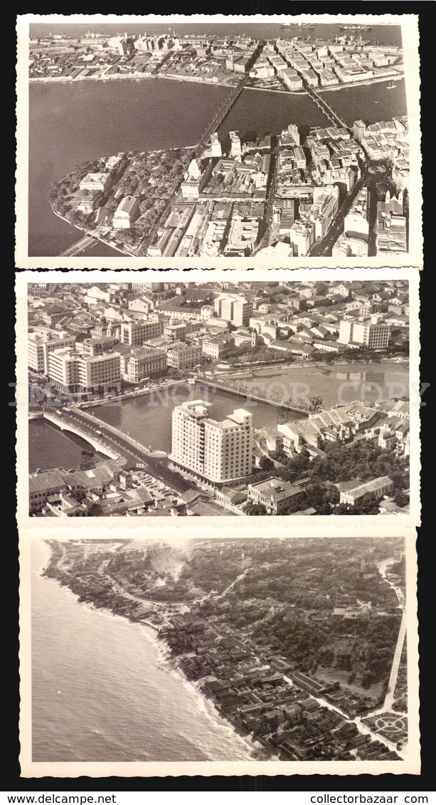 Recife Vista Aerea 3x Postcards   Brasil Ca1930  - Cartao Postal Foto Fotografica W5_1405 - Recife