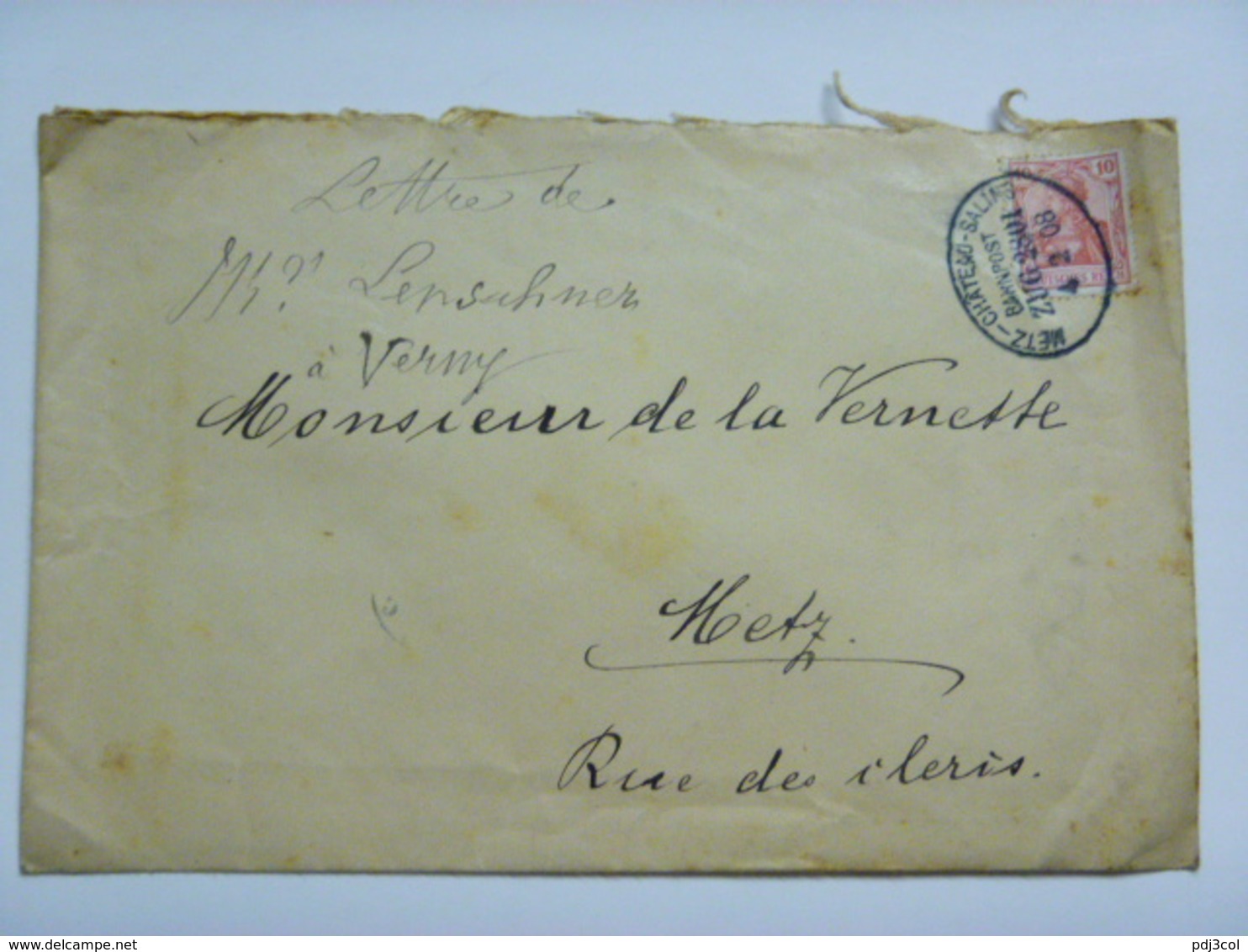Ensemble De 6 Enveloppes Ou Devant 5 Recommandés Adressées Au Capitaine De Lavernette à Metz - Covers & Documents