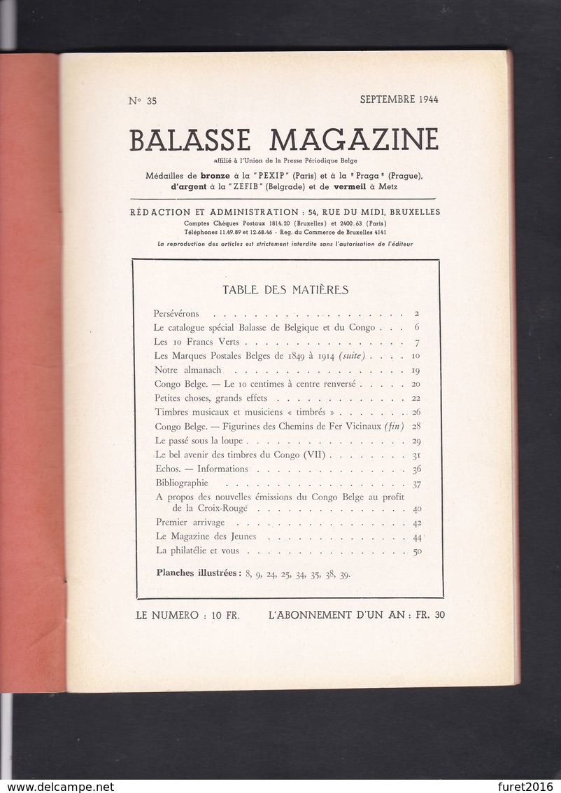 BALASSE MAGAZINE N° 35 Sept.1944 - Manuales