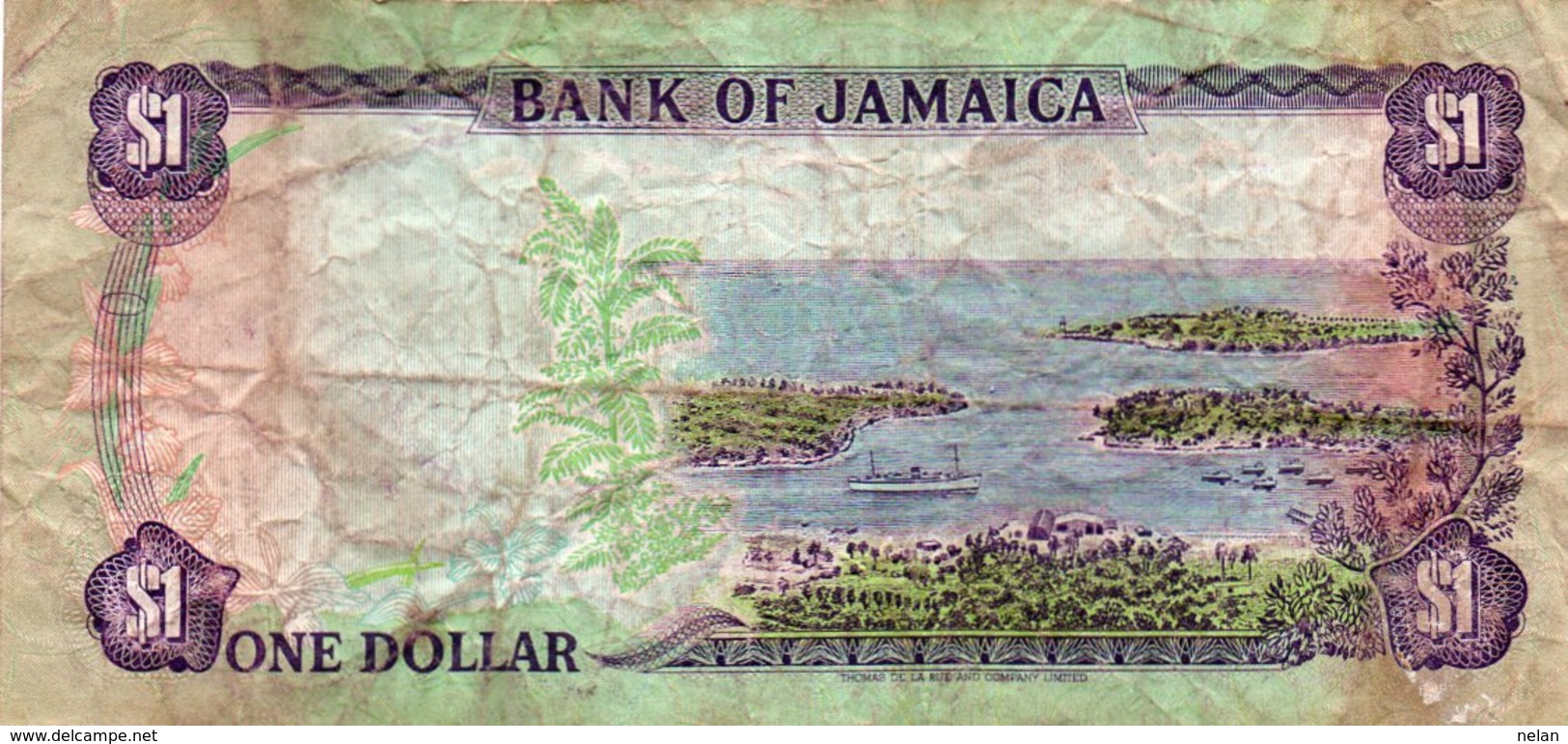 JAMAICA 1 DOLLAR 1987 P-59  CIRC. - Jamaique