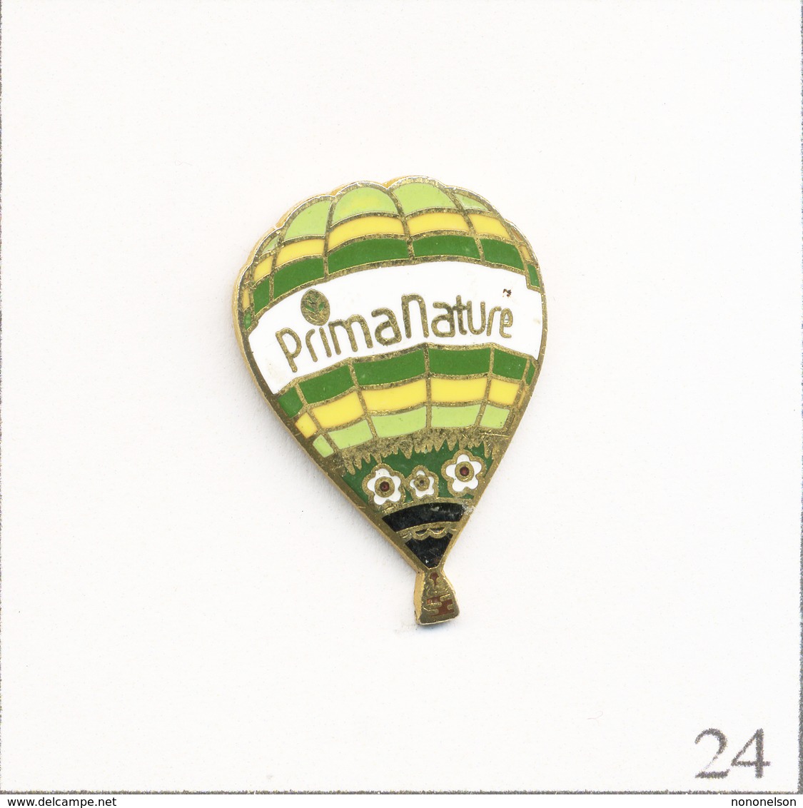 Pin's Transport - Montgolfière / Ballon PrimaNature. Estampillé BI (Badges Impact). EGF. T723-24 - Airships