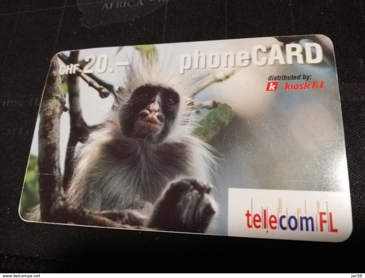 LIECHTENSTEIN ANIMALS CHF 20,- FINE USED PREPAID- MONKEY     ** 640** - Liechtenstein