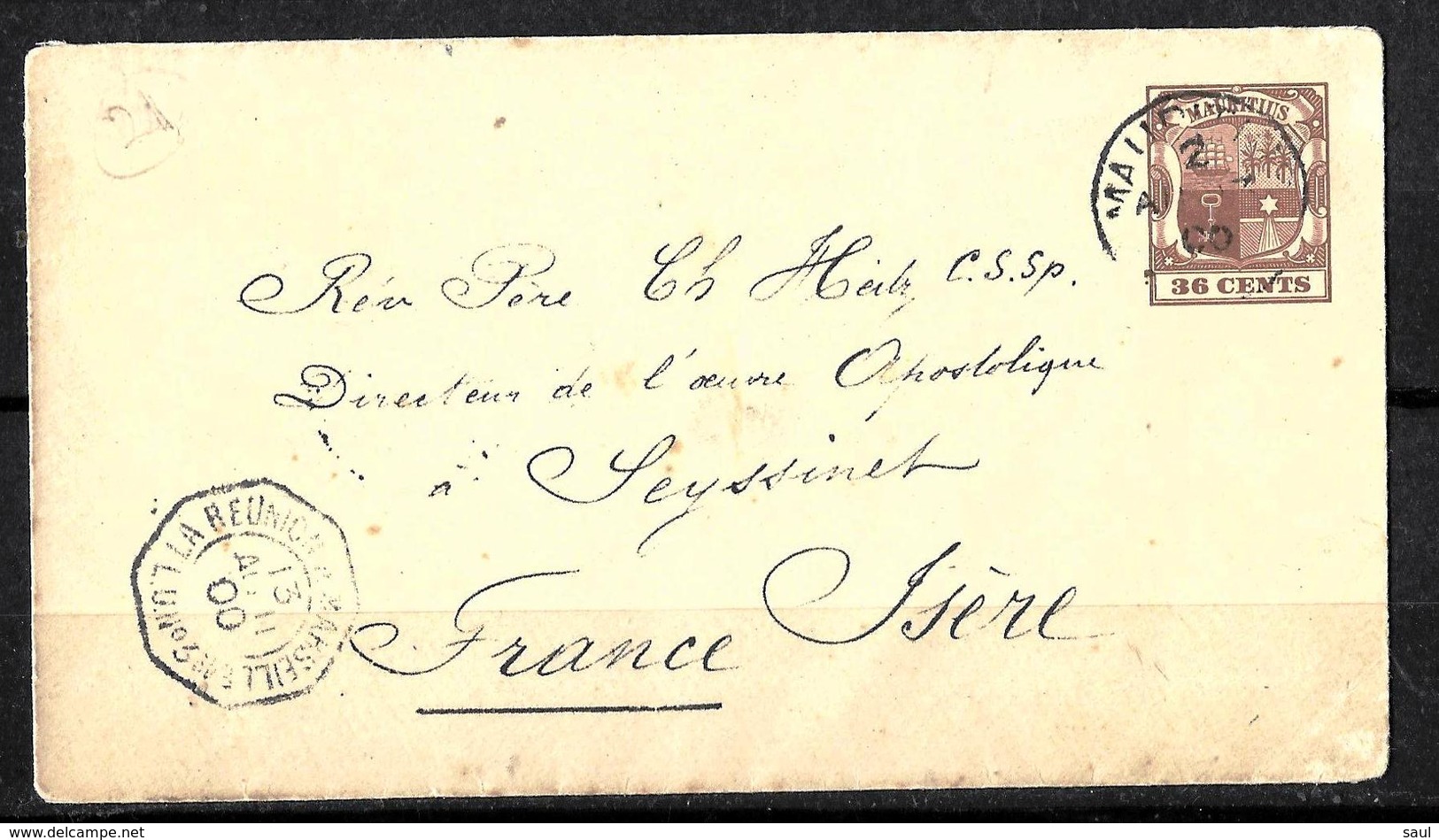 177 - MAURICE - MAURITIUS ISLANDS - 1900 -  STATIONERY COVER  TO FRANCE - TO CHECK - Non Classificati