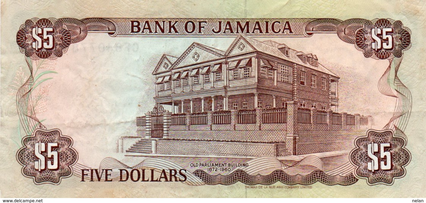 JAMAICA 5 DOLLARS 1991  P-70d.1  XF - Jamaica