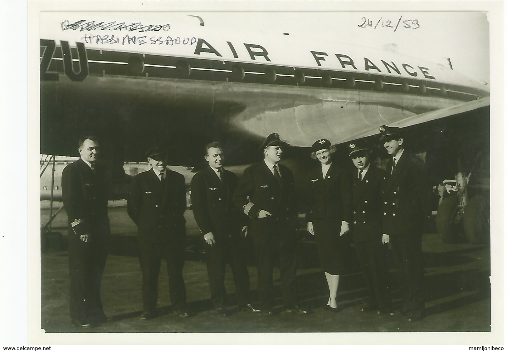 AIR FRANCE Hassi Messaoud 23 Et 24/12/59 Nuit Des Pétroliers + Fernand Reynaud 2 Photos - Aviazione