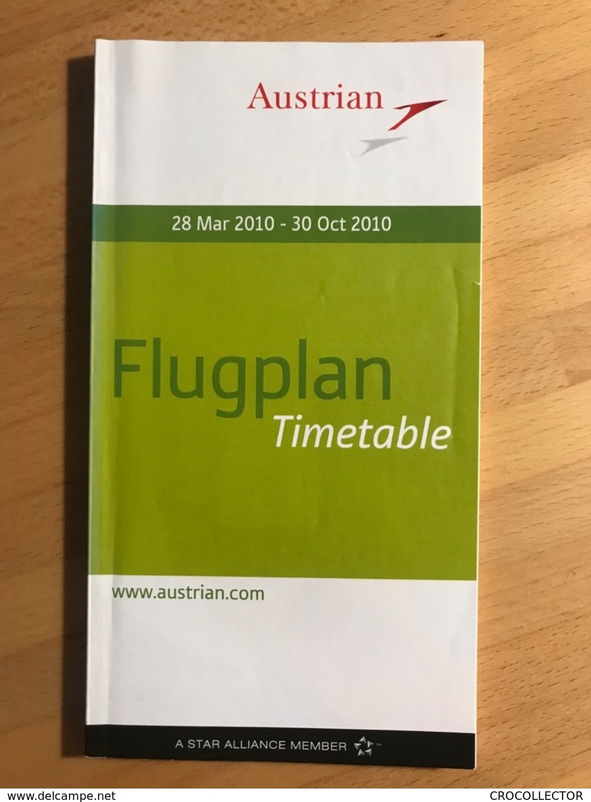 Austrian 28 Mar 2010 - 30 Oct 2010 Flugplan Timetable - Orari