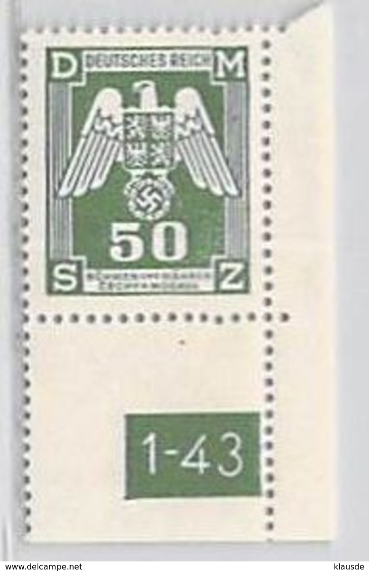 MiNr.15 ER Pl. 1-43 Xx Deutschland Böhmen & Mähren Dienstmarken - Unused Stamps